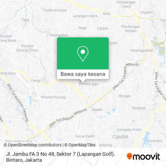 Peta Jl. Jambu FA 3 No 48, Sektor 7 (Lapangan Golf). Bintaro