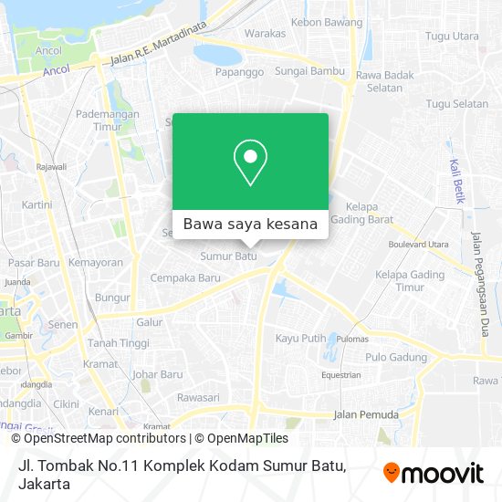 Peta Jl. Tombak No.11 Komplek Kodam Sumur Batu