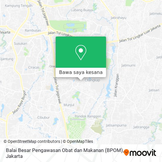 Peta Balai Besar Pengawasan Obat dan Makanan (BPOM)