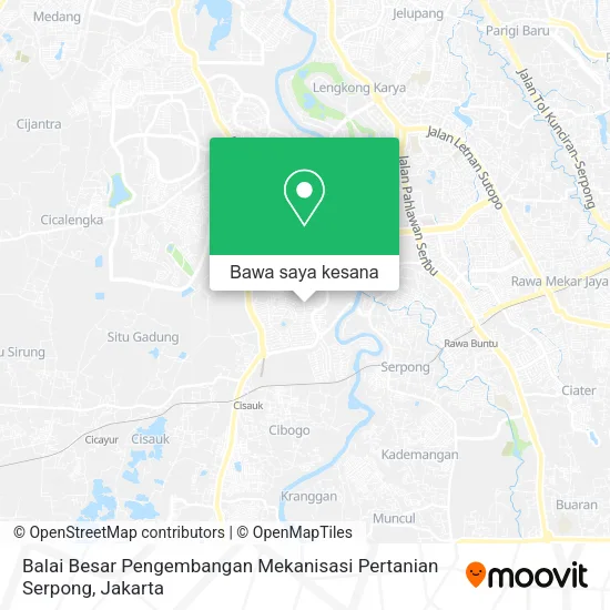 Peta Balai Besar Pengembangan Mekanisasi Pertanian Serpong