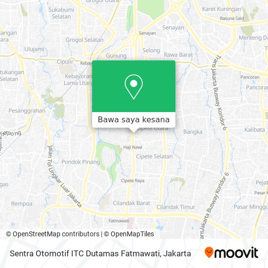 Peta Sentra Otomotif ITC Dutamas Fatmawati