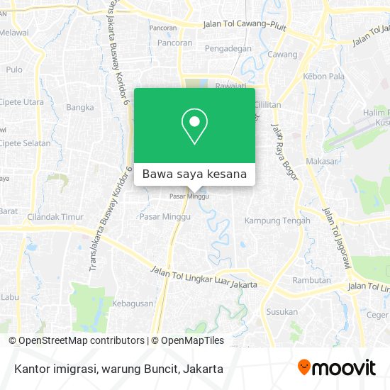 Peta Kantor imigrasi, warung Buncit