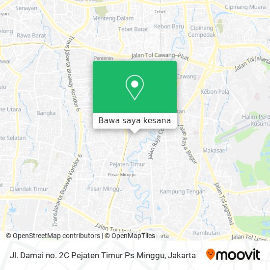Peta Jl. Damai no. 2C Pejaten Timur Ps Minggu