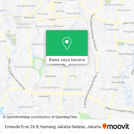 Peta Emesde D no 26 B, Kemang Jakarta Selatan