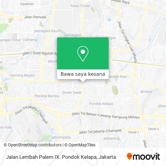 Peta Jalan Lembah Palem IX. Pondok Kelapa