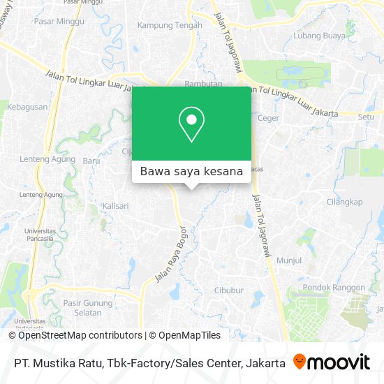 Peta PT. Mustika Ratu, Tbk-Factory / Sales Center