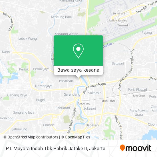 Peta PT. Mayora Indah Tbk Pabrik Jatake II