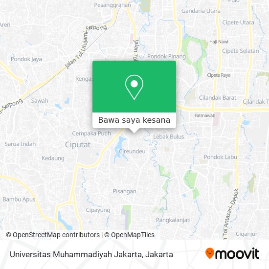 Peta Universitas Muhammadiyah Jakarta