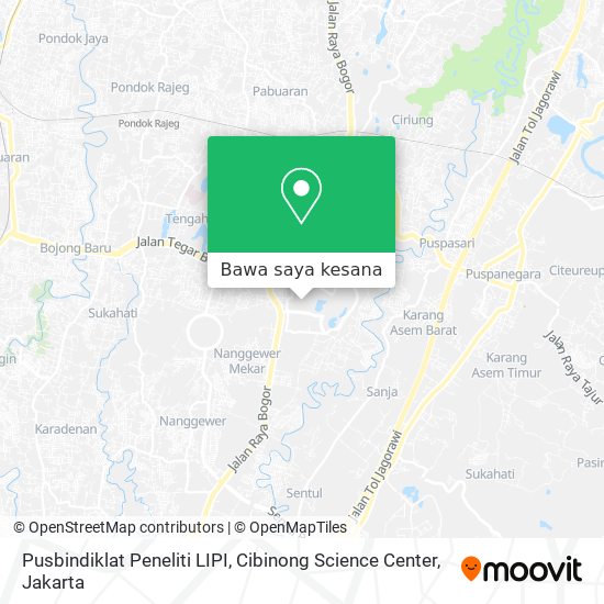 Peta Pusbindiklat Peneliti LIPI, Cibinong Science Center