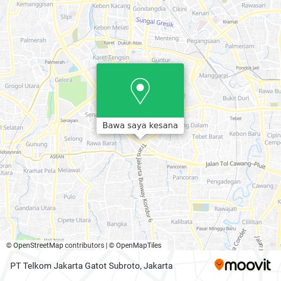 Peta PT Telkom Jakarta Gatot Subroto