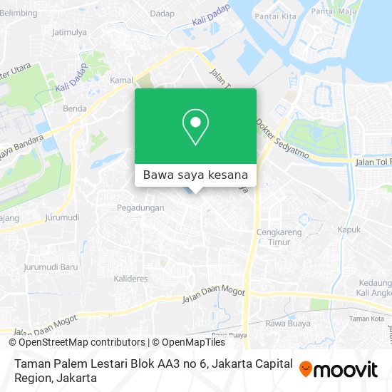 Peta Taman Palem Lestari Blok AA3 no 6, Jakarta Capital Region