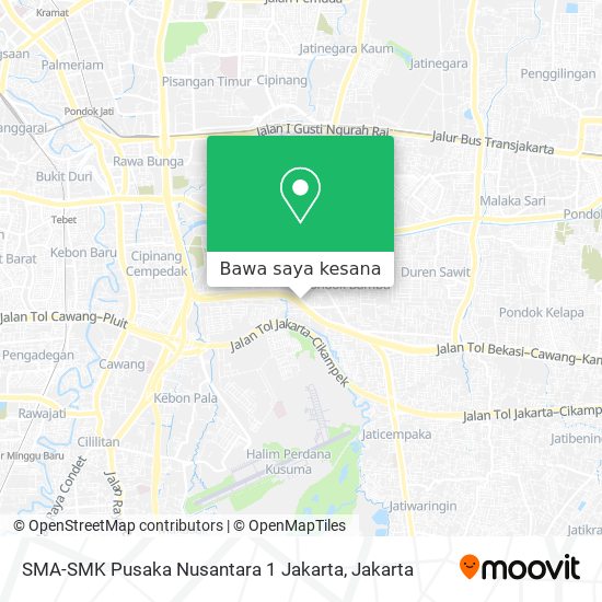 Peta SMA-SMK Pusaka Nusantara 1 Jakarta