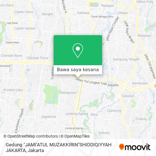 Peta Gedung "JAMI'ATUL MUZAKKIRIN"SHIDDIQIYYAH JAKARTA