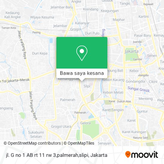 Peta jl. G no 1 AB rt 11 rw 3,palmerah,slipi