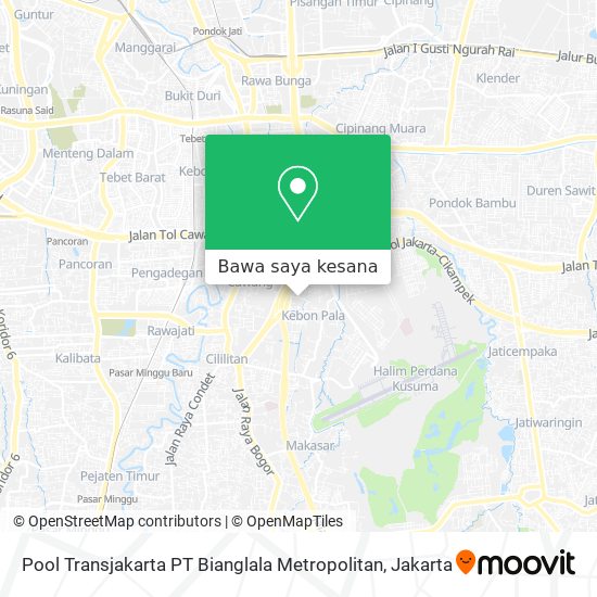 Peta Pool Transjakarta PT Bianglala Metropolitan