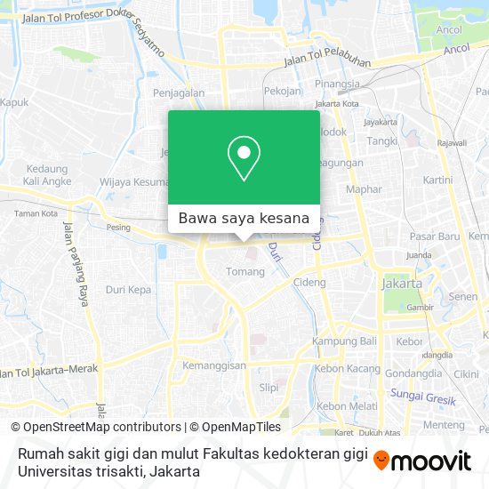 Peta Rumah sakit gigi dan mulut Fakultas kedokteran gigi Universitas trisakti