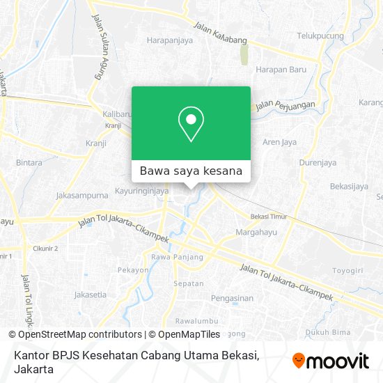 Peta Kantor BPJS Kesehatan Cabang Utama Bekasi