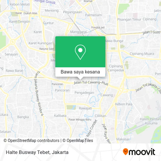 Peta Halte Busway Tebet