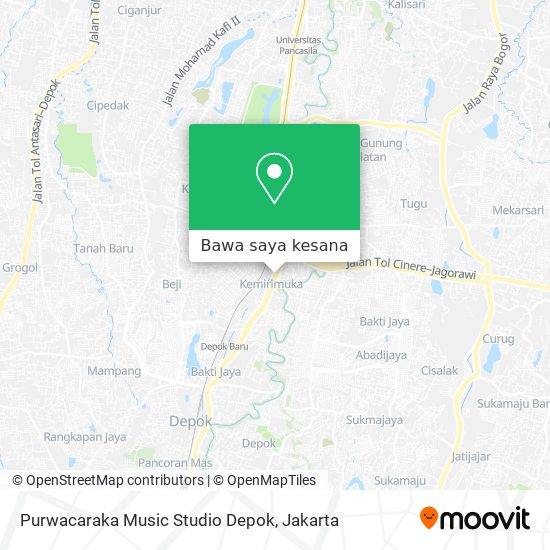 Peta Purwacaraka Music Studio Depok