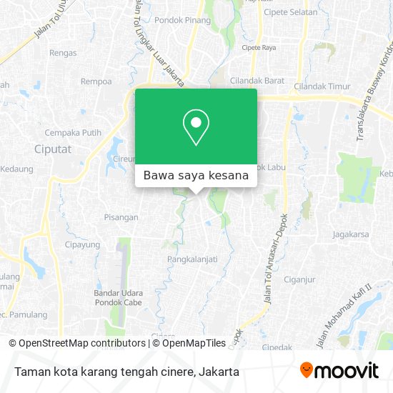 Peta Taman kota karang tengah cinere