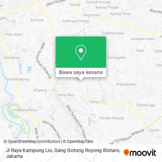 Peta Jl Raya Kampung Lio, Gang Gotong Royong Bintaro