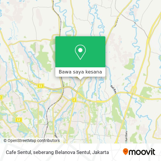 Peta Cafe Sentul, seberang Belanova Sentul