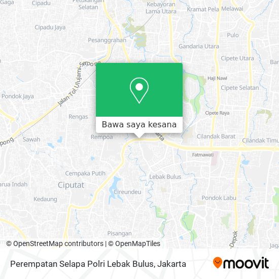 Peta Perempatan Selapa Polri Lebak Bulus