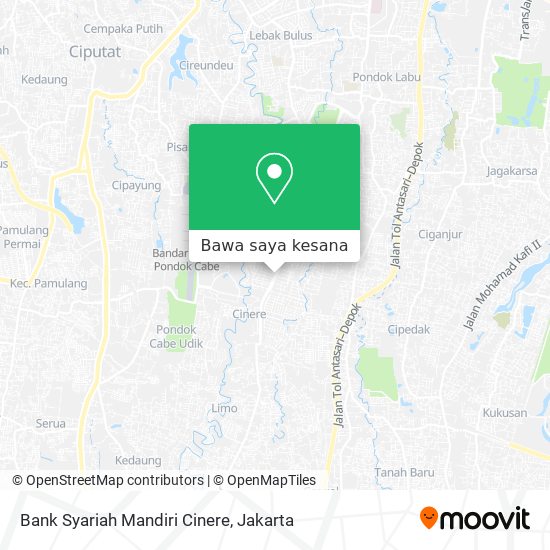Peta Bank Syariah Mandiri Cinere