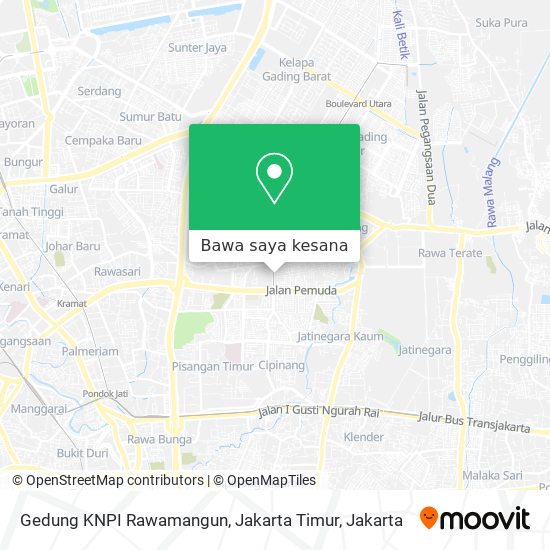 Peta Gedung KNPI  Rawamangun, Jakarta Timur