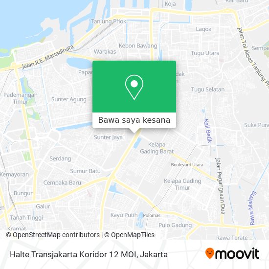 Peta Halte Transjakarta Koridor 12 MOI
