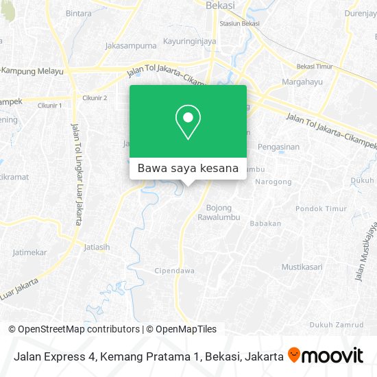 Peta Jalan Express 4, Kemang Pratama 1, Bekasi