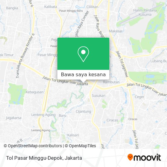 Peta Tol Pasar Minggu-Depok