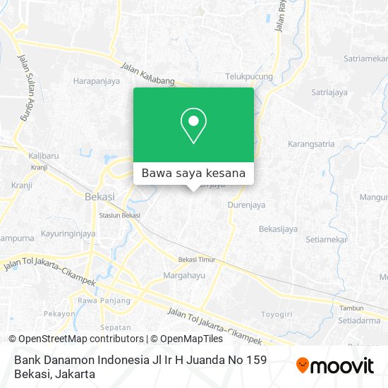Peta Bank Danamon Indonesia Jl Ir H Juanda No 159 Bekasi
