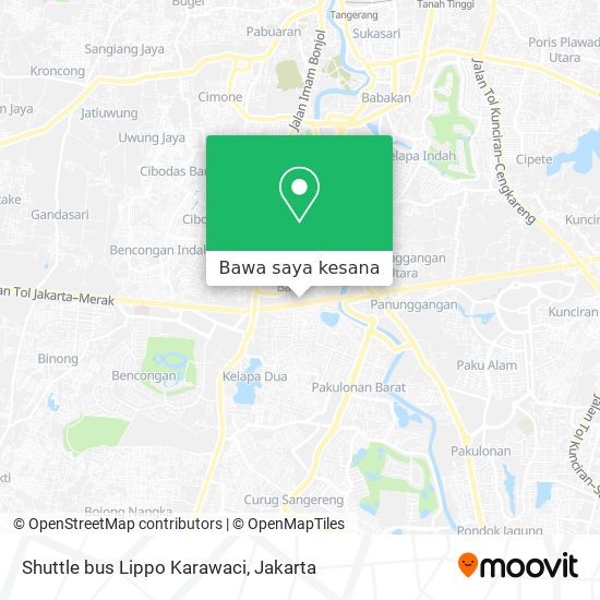 Peta Shuttle bus Lippo Karawaci