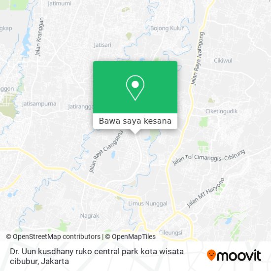 Peta Dr. Uun kusdhany ruko central park kota wisata cibubur