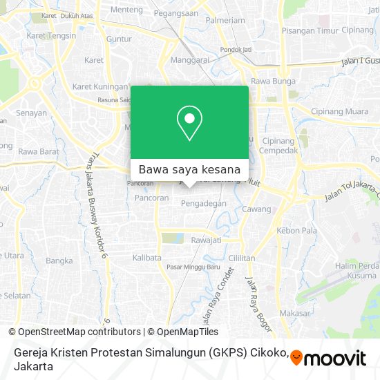 Peta Gereja Kristen Protestan Simalungun (GKPS) Cikoko