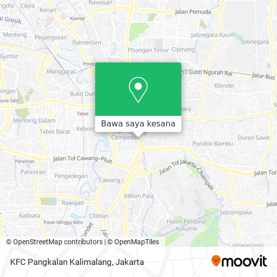 Peta KFC Pangkalan Kalimalang