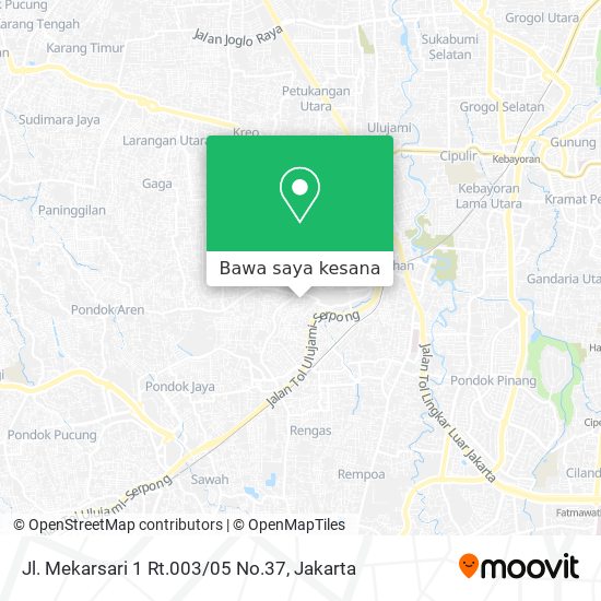 Peta Jl. Mekarsari 1 Rt.003 / 05 No.37