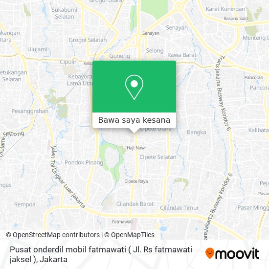Peta Pusat onderdil mobil fatmawati ( Jl. Rs fatmawati jaksel )