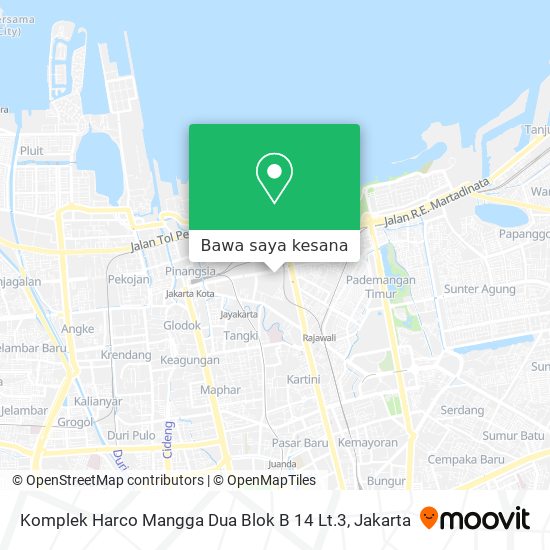 Peta Komplek Harco Mangga Dua Blok B 14 Lt.3
