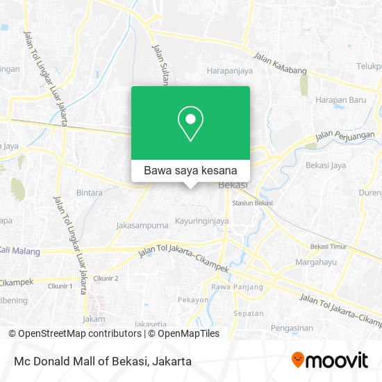 Peta Mc Donald Mall of Bekasi