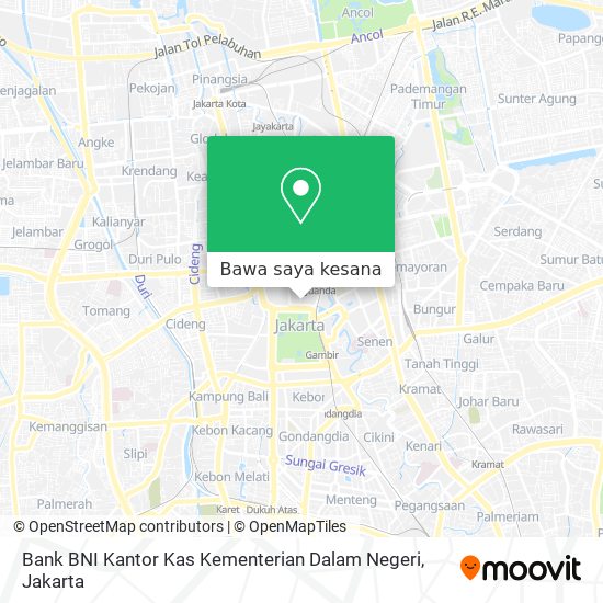 Peta Bank BNI Kantor Kas Kementerian Dalam Negeri