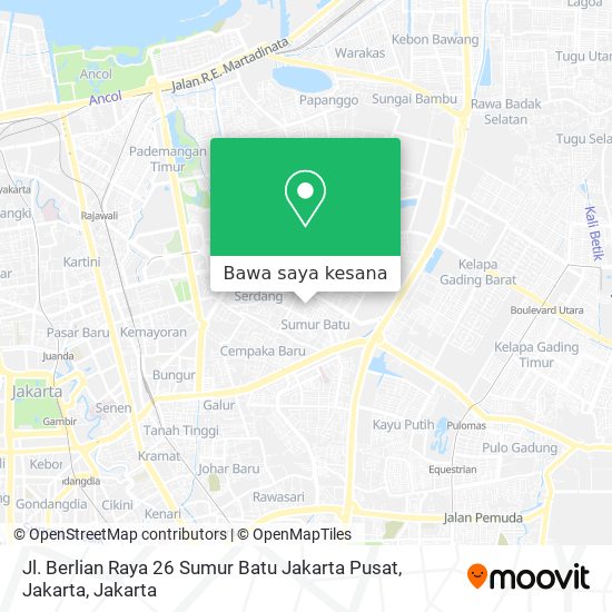 Peta Jl. Berlian Raya 26 Sumur Batu Jakarta Pusat, Jakarta