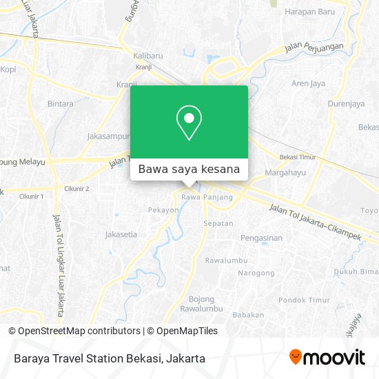 Peta Baraya Travel Station Bekasi