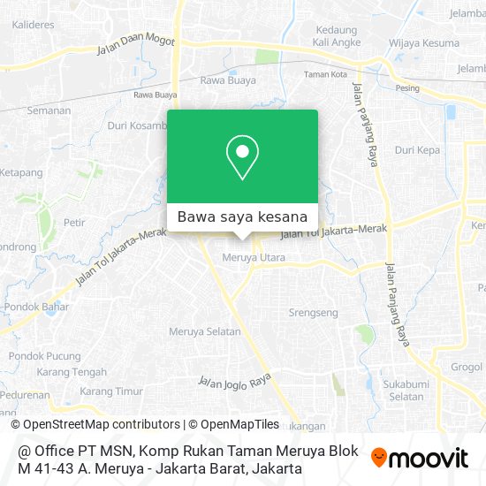 Peta @ Office PT MSN, Komp Rukan Taman Meruya Blok M 41-43 A. Meruya - Jakarta Barat