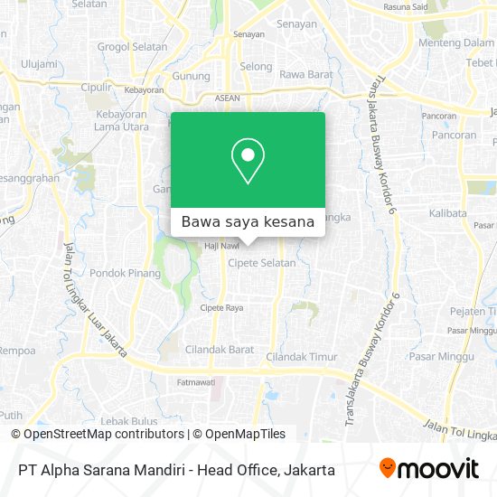 Peta PT Alpha Sarana Mandiri - Head Office