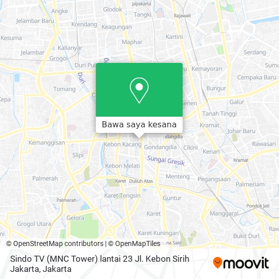 Peta Sindo TV (MNC Tower) lantai 23 Jl. Kebon Sirih Jakarta