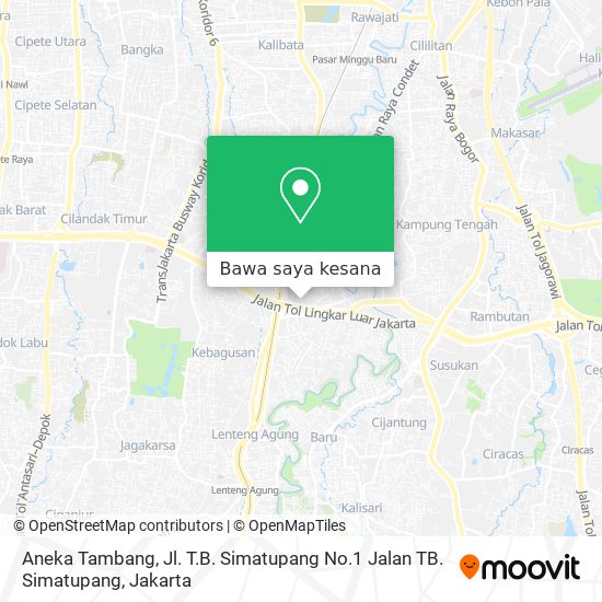 Peta Aneka Tambang, Jl. T.B. Simatupang No.1 Jalan TB. Simatupang