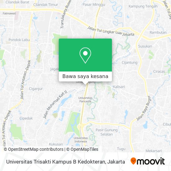 Peta Universitas Trisakti Kampus B Kedokteran