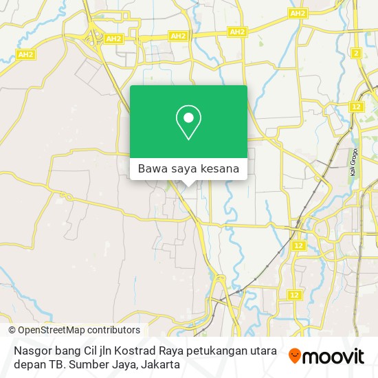 Peta Nasgor bang Cil jln Kostrad Raya petukangan utara depan TB. Sumber Jaya
